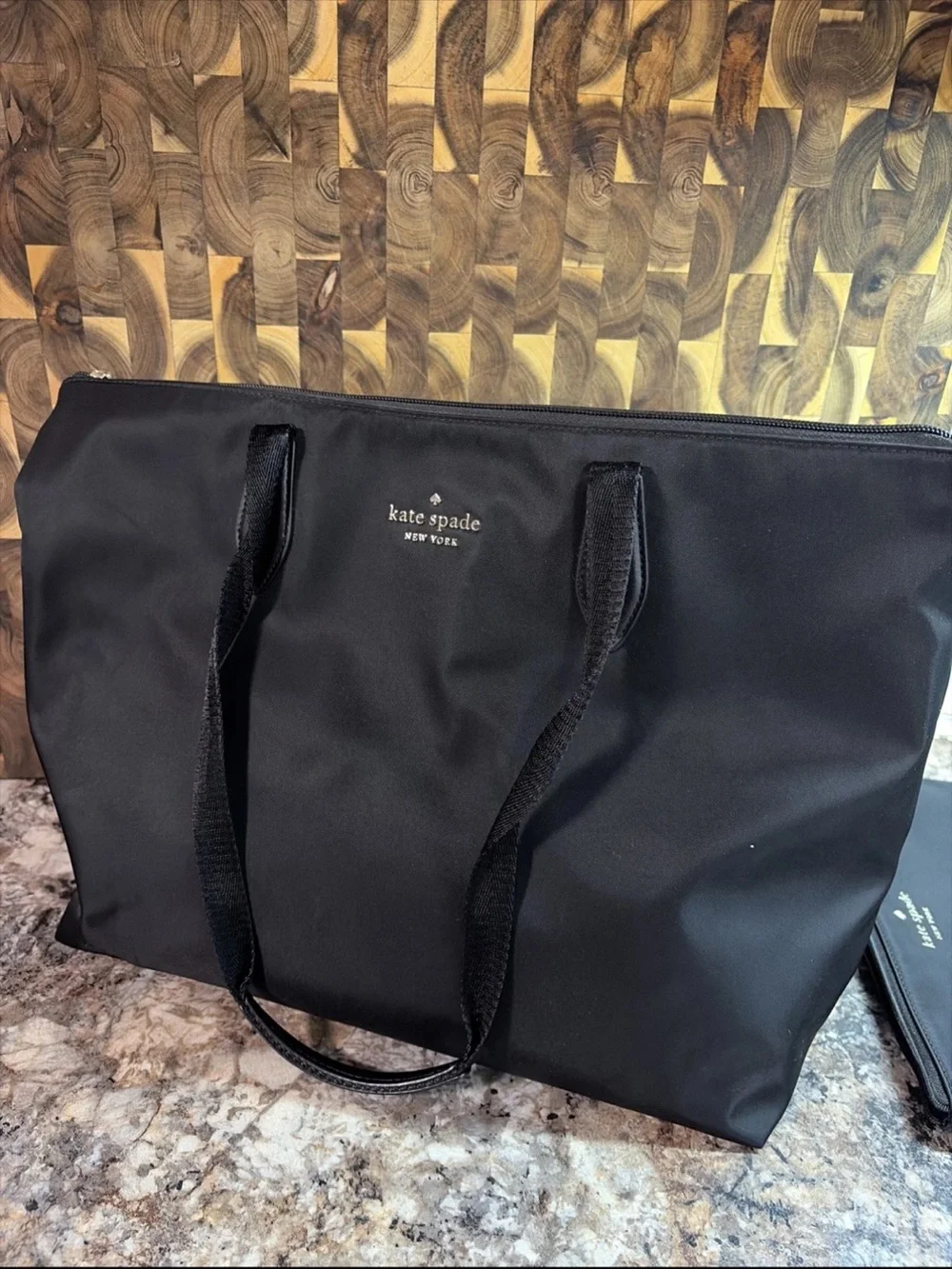 kate spade Black Nylon Duffel Tote with Removable Pouch